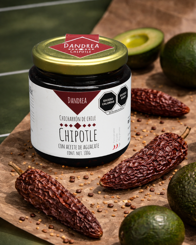 Salsa Chicharrón de Chile Chipotle con Aceite de Aguacate