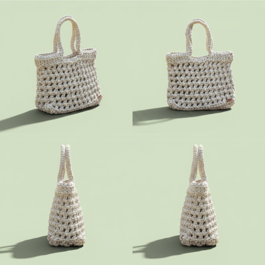Bolsa de macrame rectangular Aqua