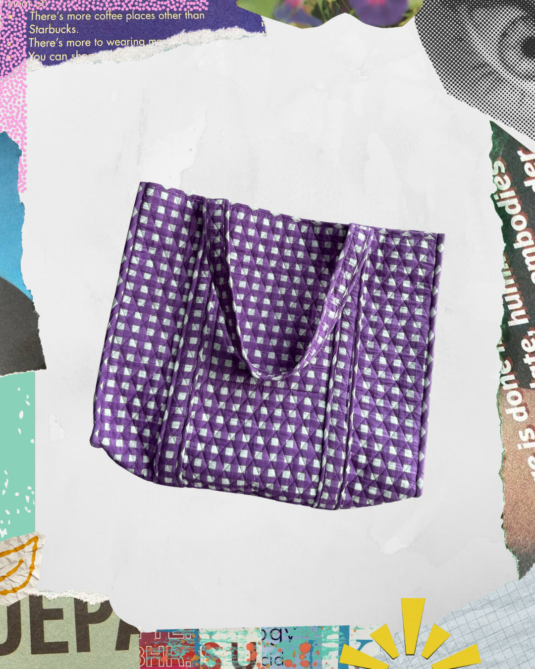 Tote Morada con Cuadros