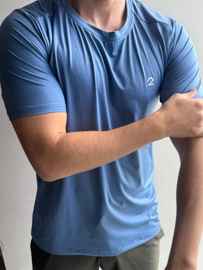 Activewear hombre manga corta azul