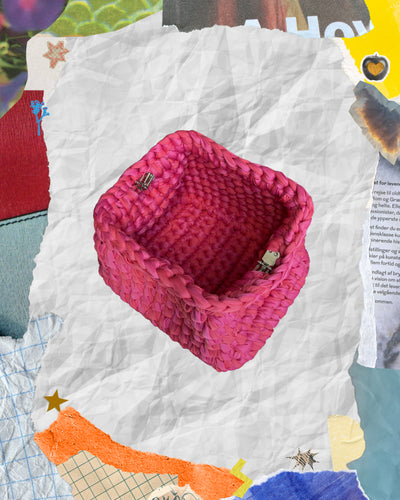 Cosmetiquera Crochet Rosa