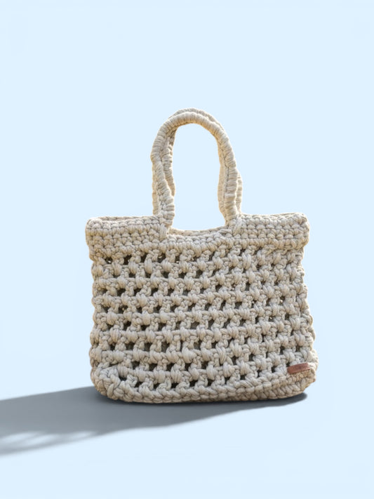 Bolsa de macrame rectangular Aqua