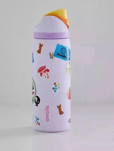 Termo morado con stickers 24 OZ
