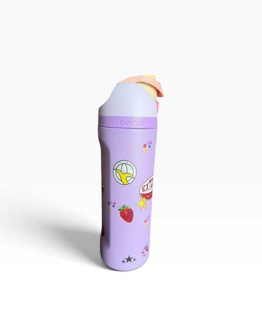 TERMO 24 OZ MORADO CON STICKERS