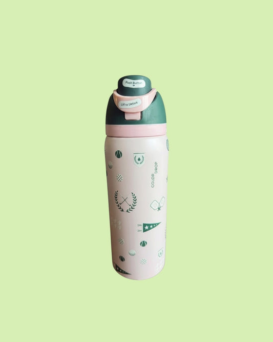 TERMO 32 OZ  ROSA CLARO CON DISEÑO DE TENIS