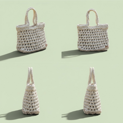 Bolsa de macrame rectangular Aqua