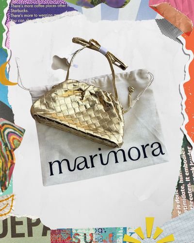 BOLSA CRUZADA TEJIDA DORADO