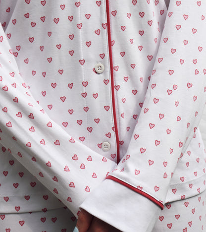 Pijama Manga Corta Short Corazones Rosas