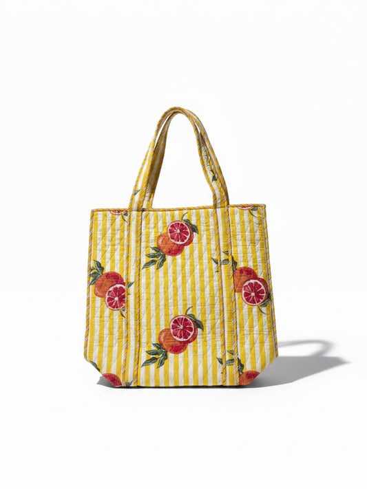 Tote con flores naranjas
