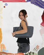 BOLSA DE MANO TEJIDA GRIS