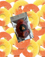 Aros de durazno enchilados