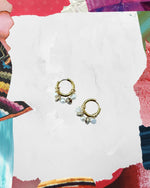 Hoops o aretes  con perla de río