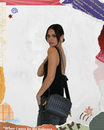 BOLSA CRUZADA TEJIDA GRIS