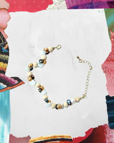 Brazalete entrelazado con perlas de rio SMASH