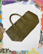 BOLSA DE MANO TEJIDA VERDE OLIVO