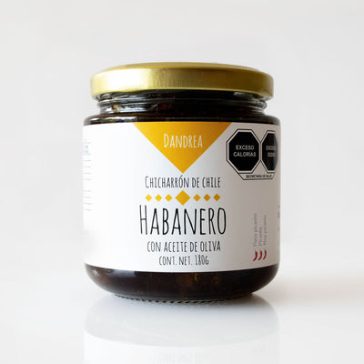 Salsa Chicharrón de Chile Habanero con Aceite de Oliva