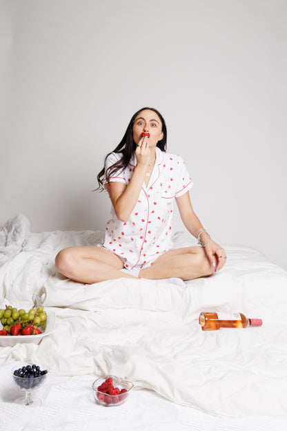 Pijama Manga Corta Short  Fresas