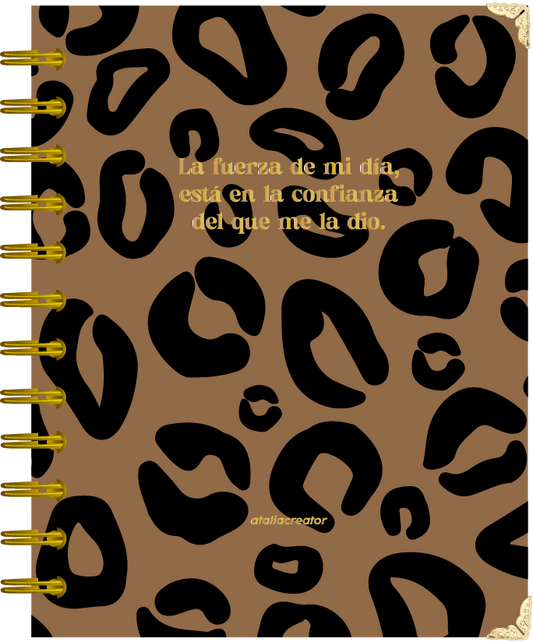 Libreta Animal Print Felino Coffe