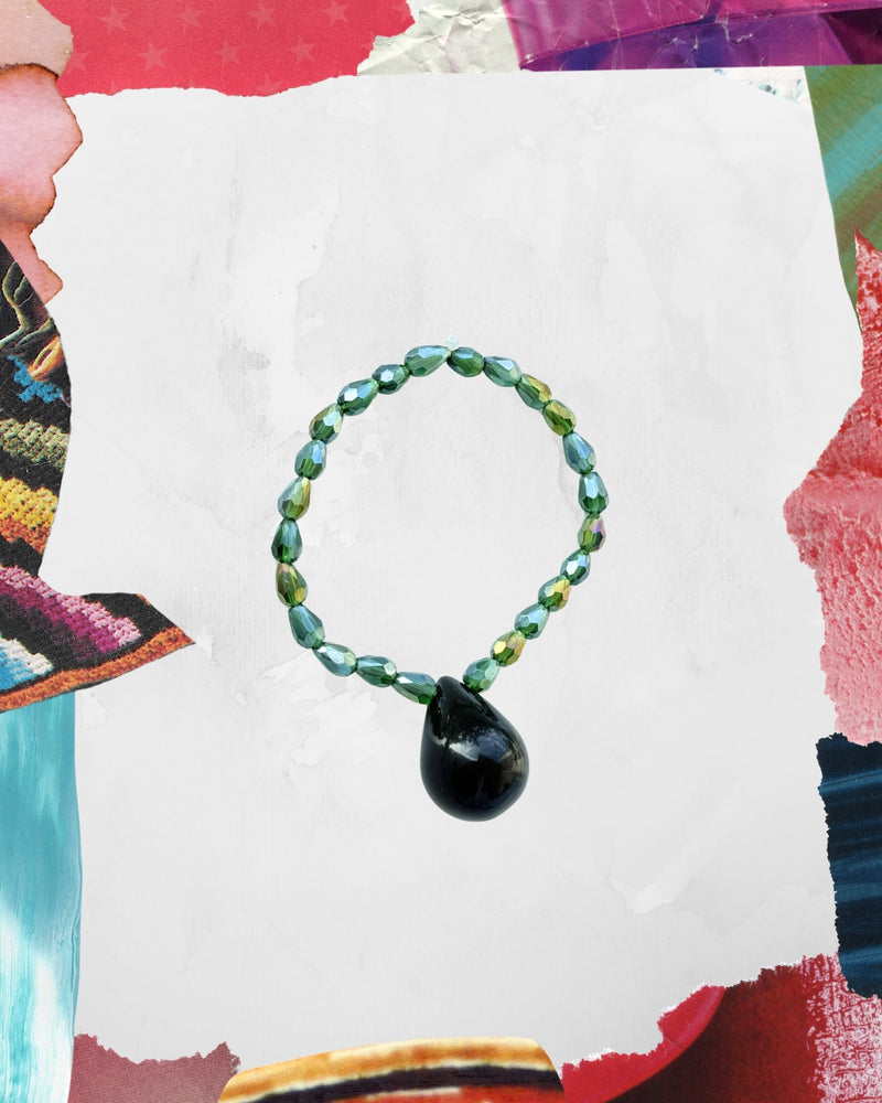 Brazalete verde con cuarzo CHOCO MINT