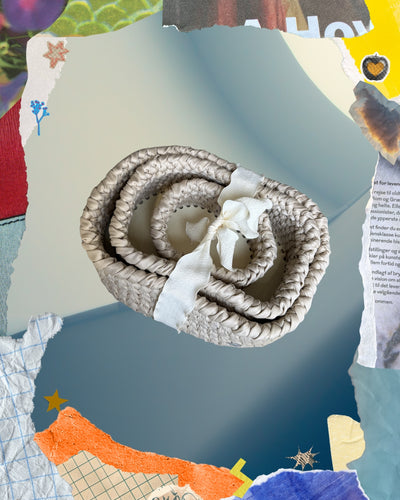 Canasta crochet decorativa