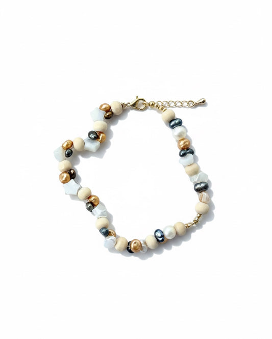 Brazalete entrelazado con perlas de rio SMASH