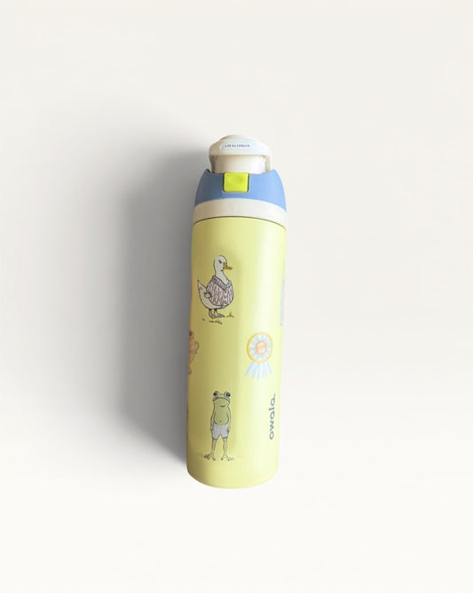 TERMO 24 OZ AMARILLO CON STICKERS