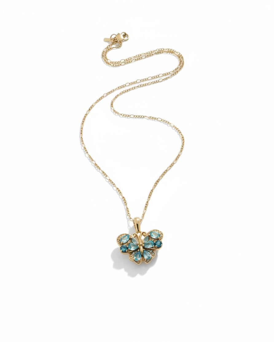 Collar mariposa azul