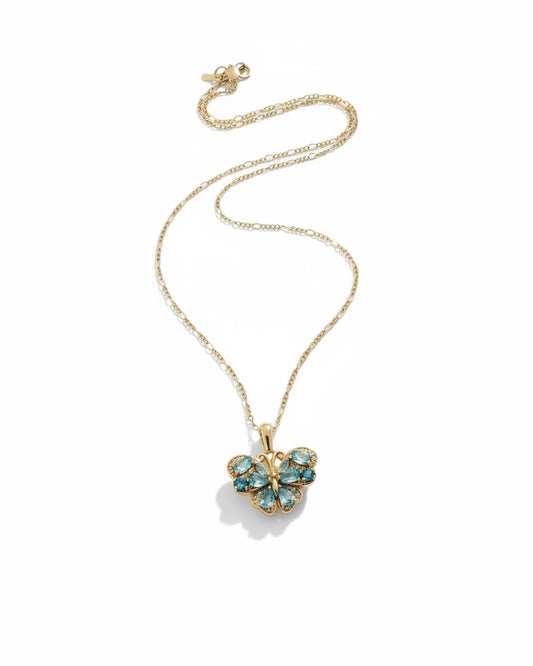 Collar mariposa azul
