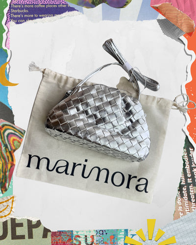 BOLSA CRUZADA TEJIDA PLATA