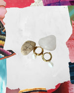 Mini hoops con perla de rio