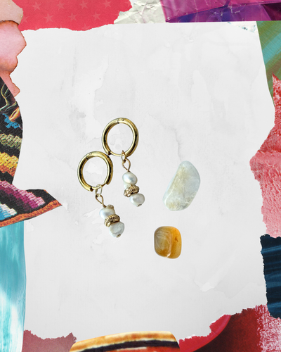 Aretes con perla de rio EXTRA-CHEESE