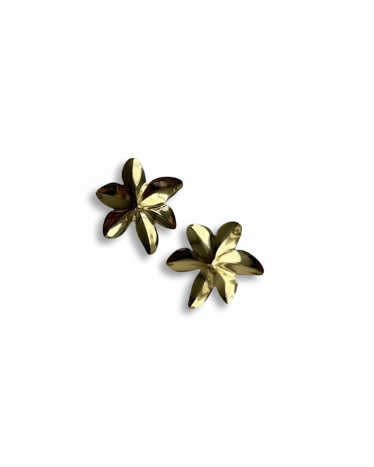 Aretes dorados palmera