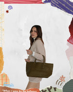 BOLSA DE MANO TEJIDA VERDE OLIVO