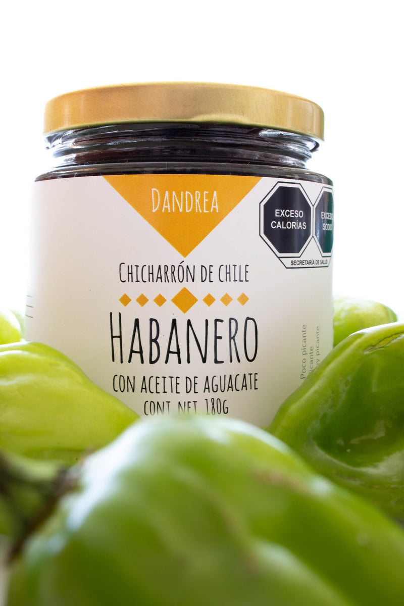 Salsa Chicharrón de Chile Habanero con Aceite de Aguacate