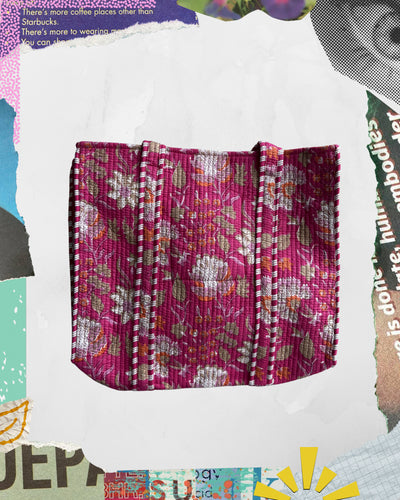 Tote Rosa con Flores