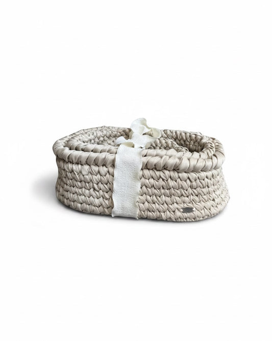 Canasta crochet decorativa