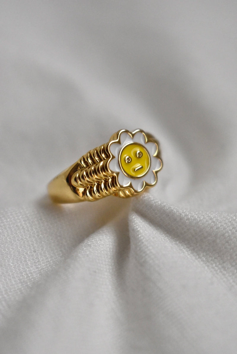 Anillo florecita blanca
