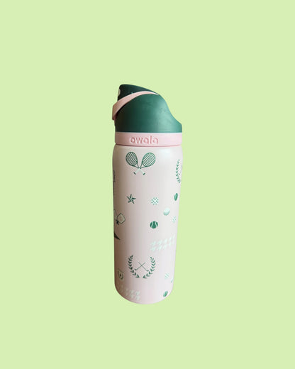 TERMO 32 OZ  ROSA CLARO CON DISEÑO DE TENIS