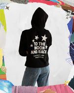 HOODIE NEGRA TOO THE MOON AND BACK