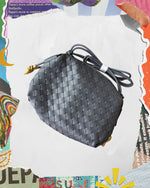 BOLSA CRUZADA TEJIDA GRIS