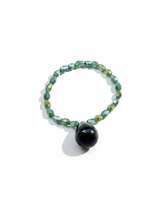 Brazalete verde con cuarzo CHOCO MINT