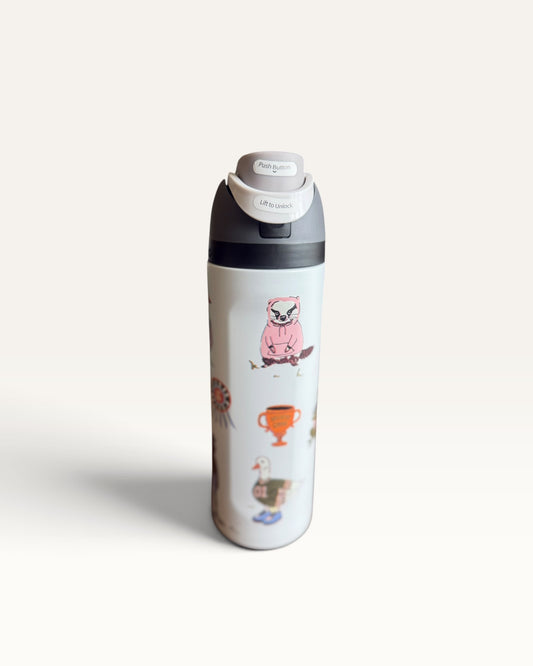 TERMO 24 OZ  BLANCO CON STICKERS