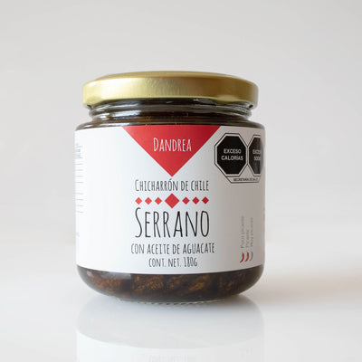 Salsa Chicharrón de Chile Serrano con Aceite de Aguacate