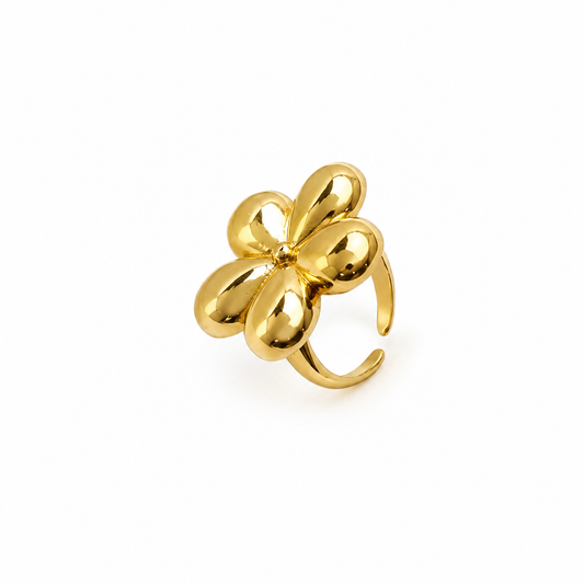 Anillo flor dorada 5 globo