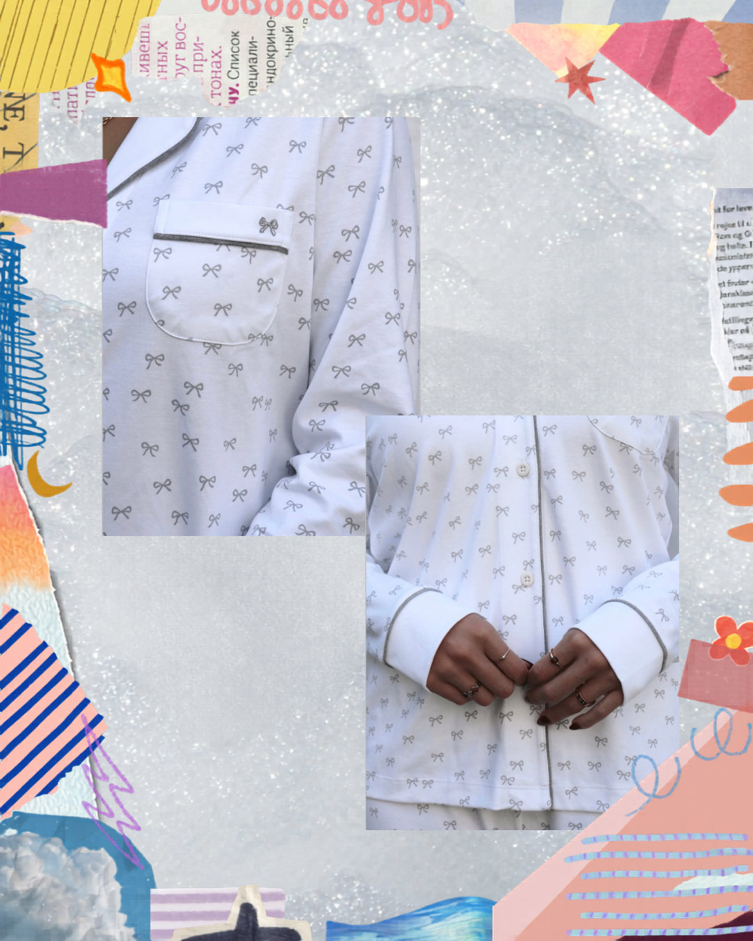 Pijama Grey Bows