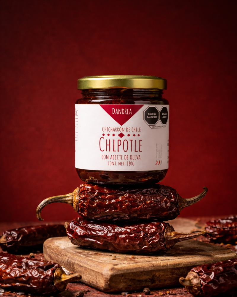Salsa Chicharrón de Chile Chipotle con Aceite de Oliva