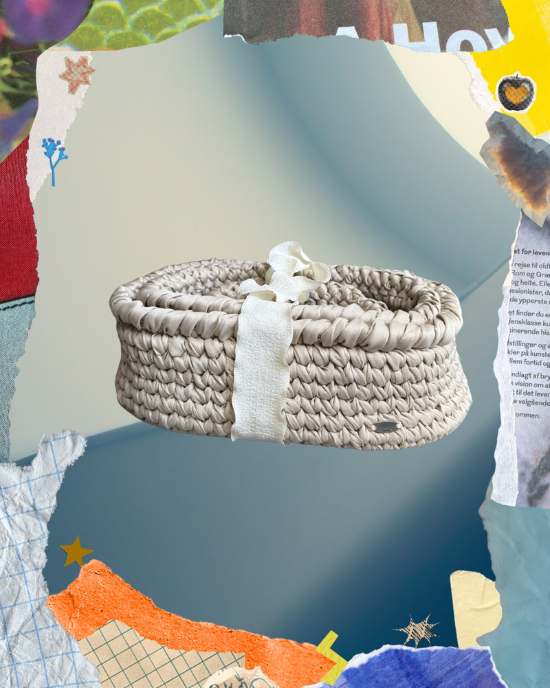 Canasta crochet decorativa