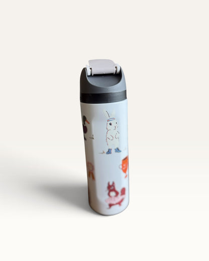 TERMO 24 OZ  BLANCO CON STICKERS
