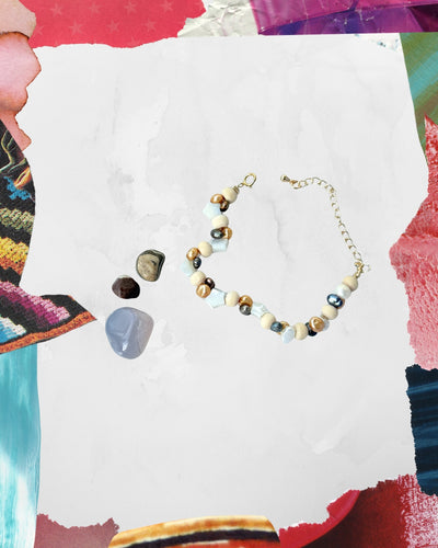 Brazalete entrelazado con perlas de rio SMASH