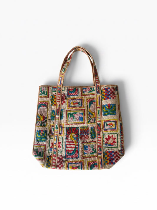 Tote beige con estampas